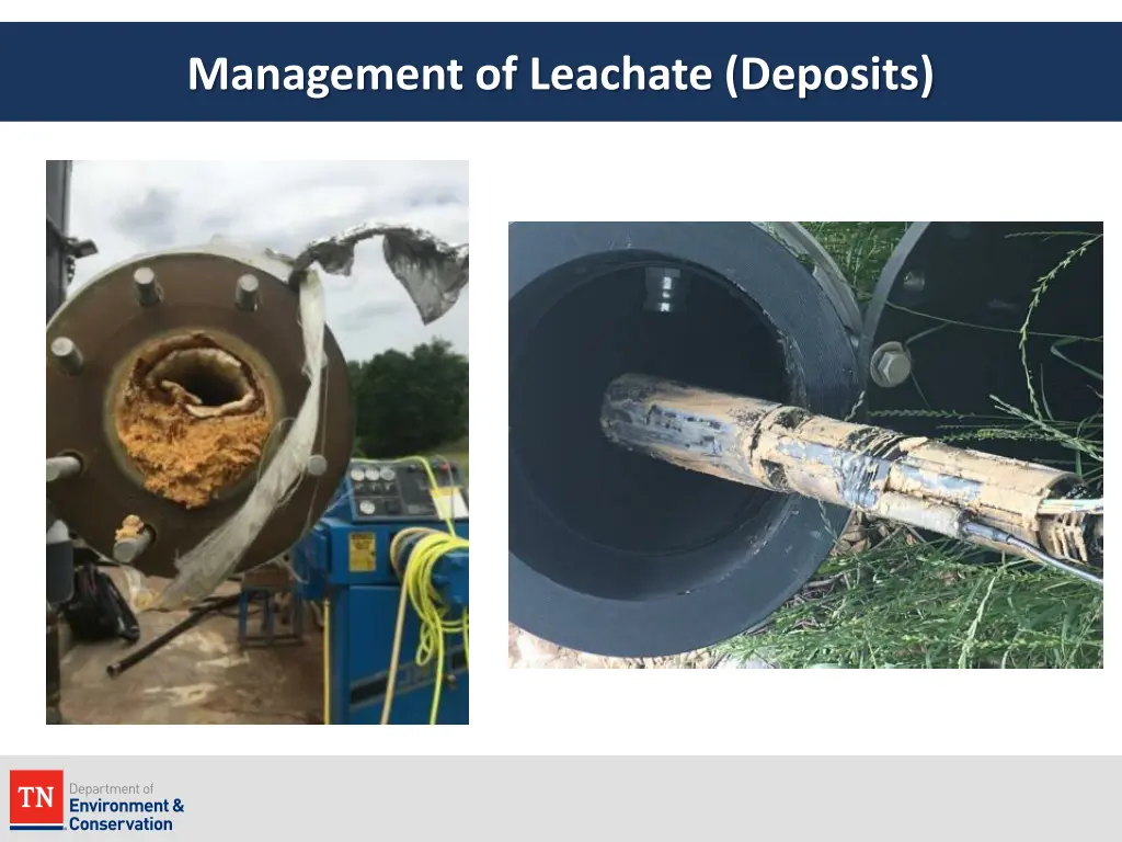 management of leachate deposits