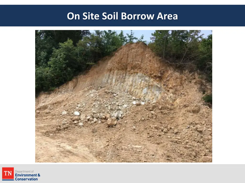 on site soil borrow area