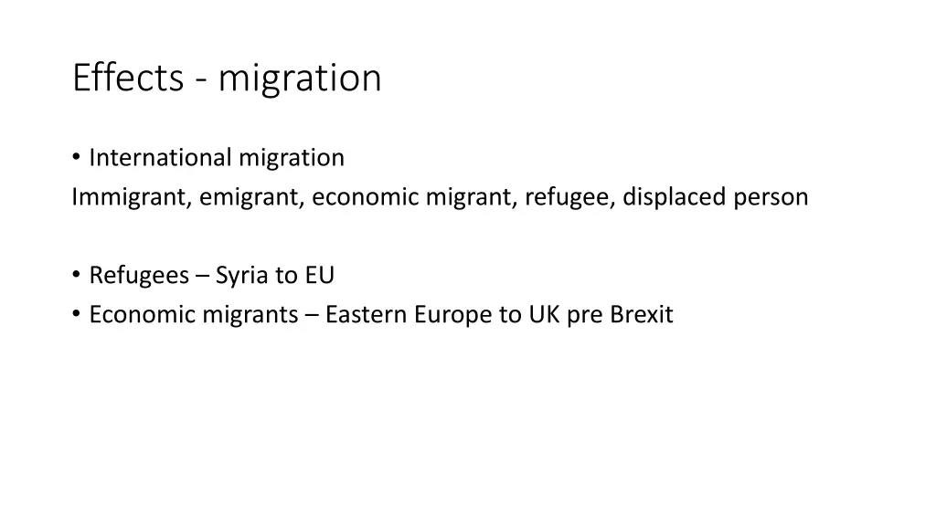 effects migration