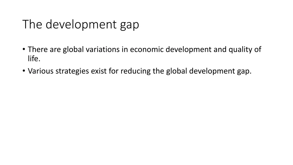 the development gap