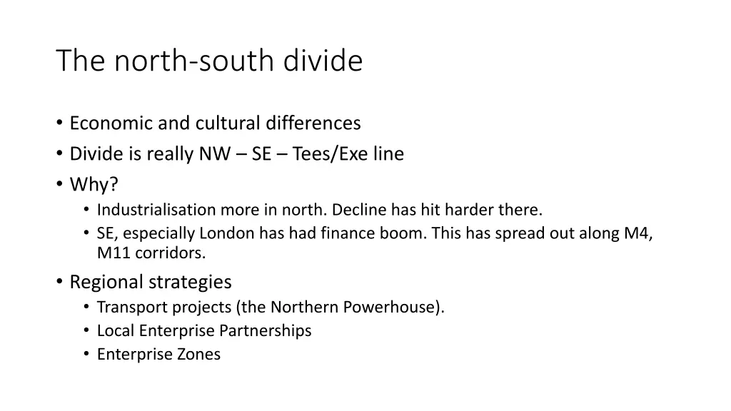 the north south divide