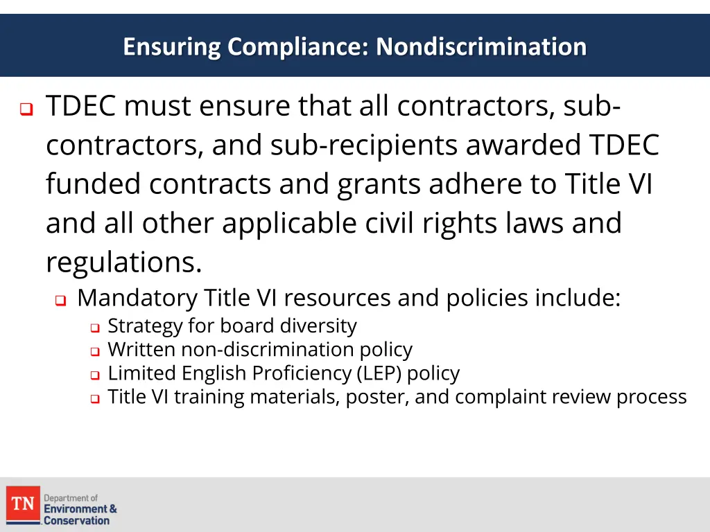 ensuring compliance nondiscrimination