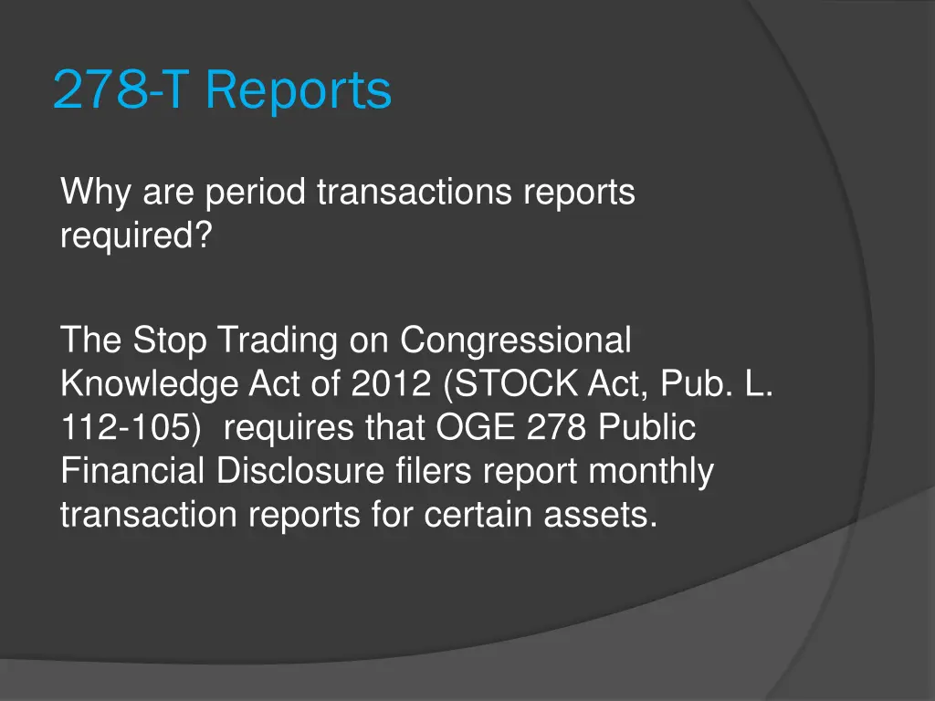 278 t reports