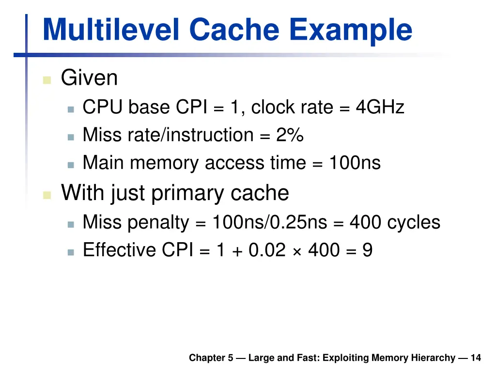 multilevel cache example