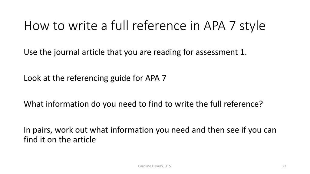 how to write a full reference in apa 7 style