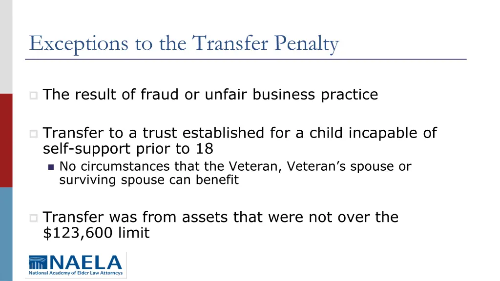 exceptions to the transfer penalty