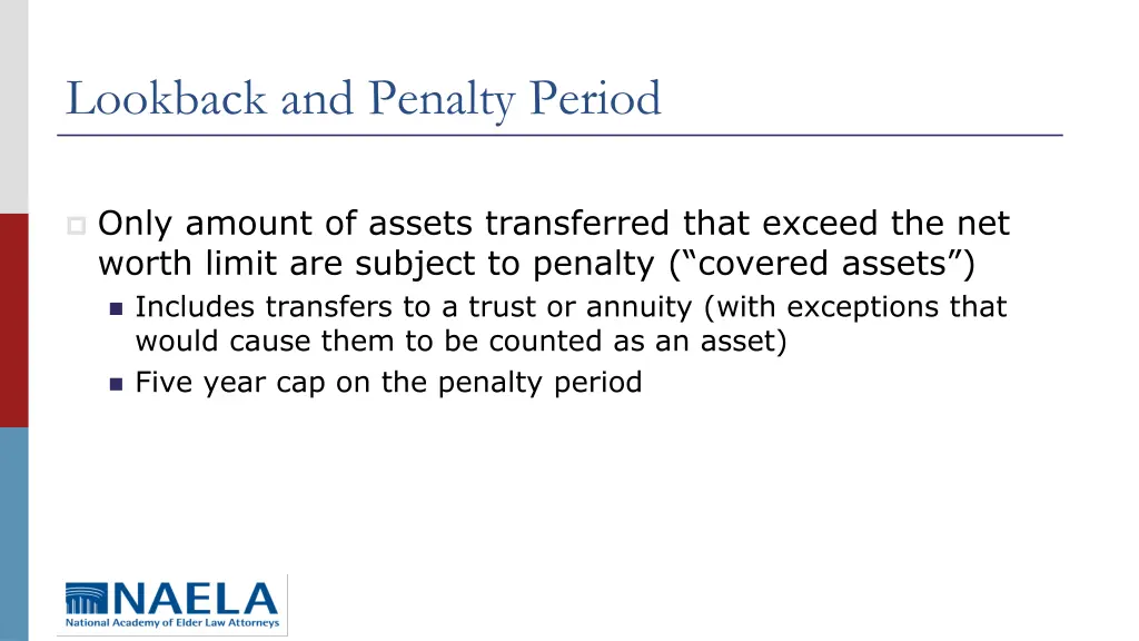 lookback and penalty period