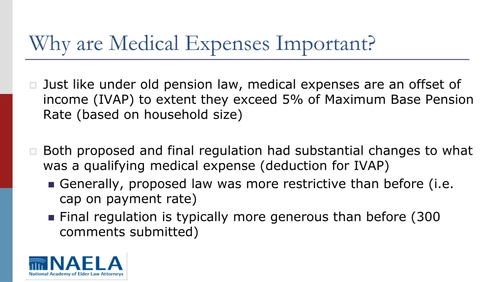 why are medical expenses important