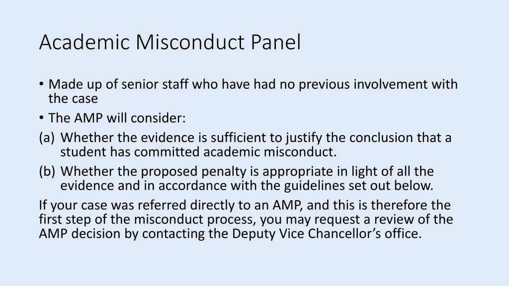 academic misconduct panel