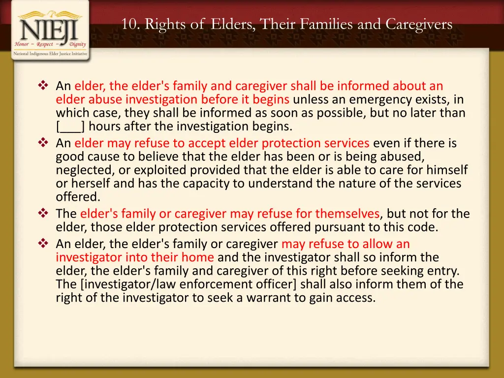 10 rights of elders their families and caregivers