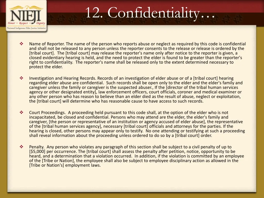 12 confidentiality