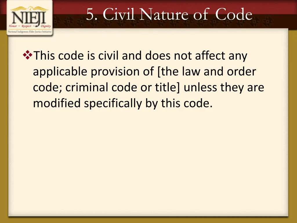 5 civil nature of code