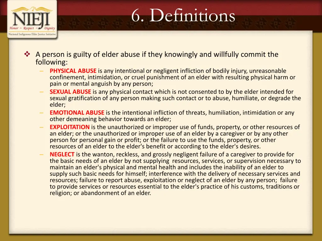 6 definitions