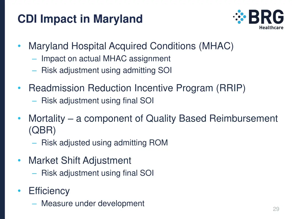 cdi impact in maryland