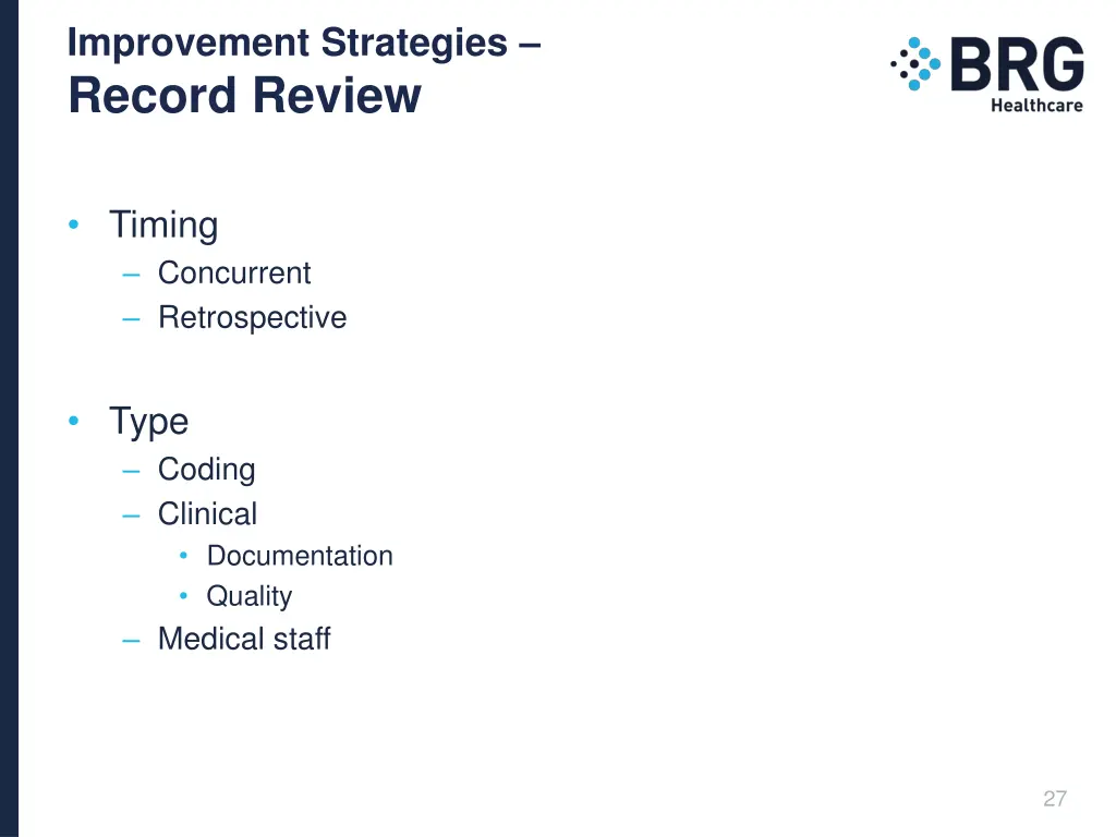 improvement strategies record review