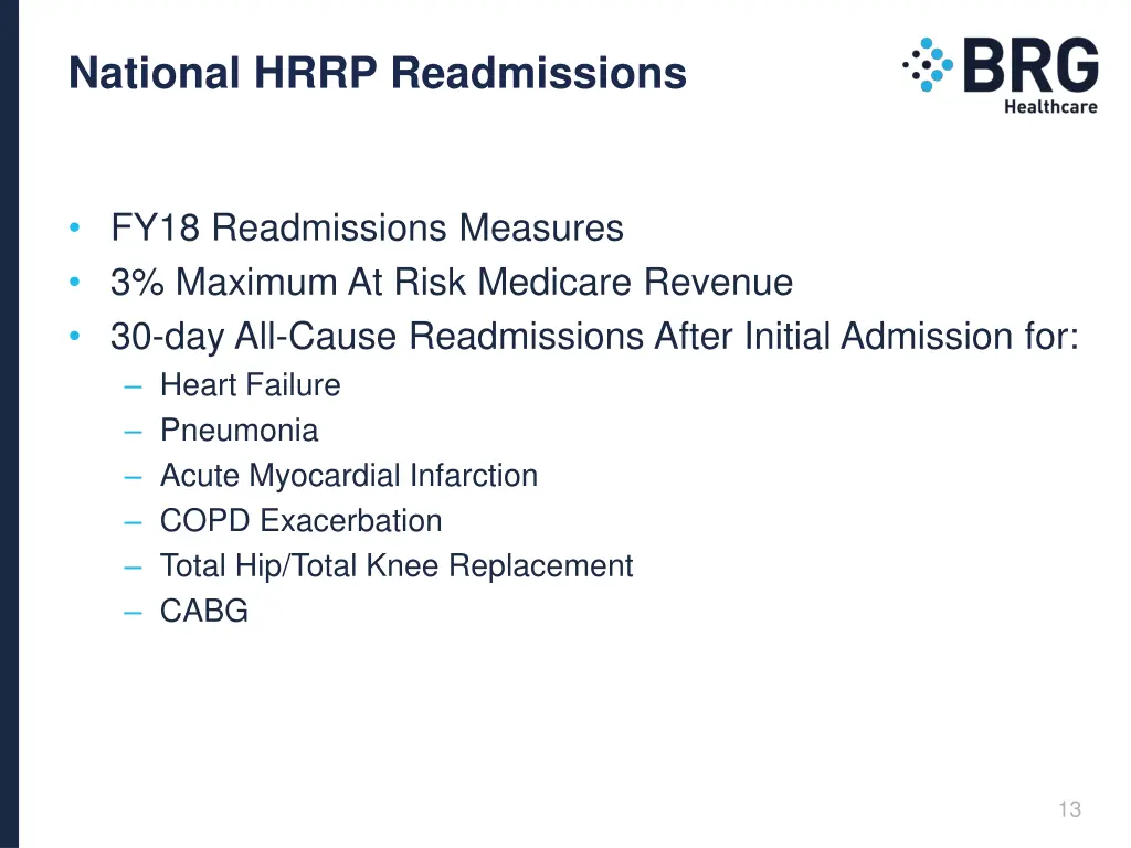 national hrrp readmissions