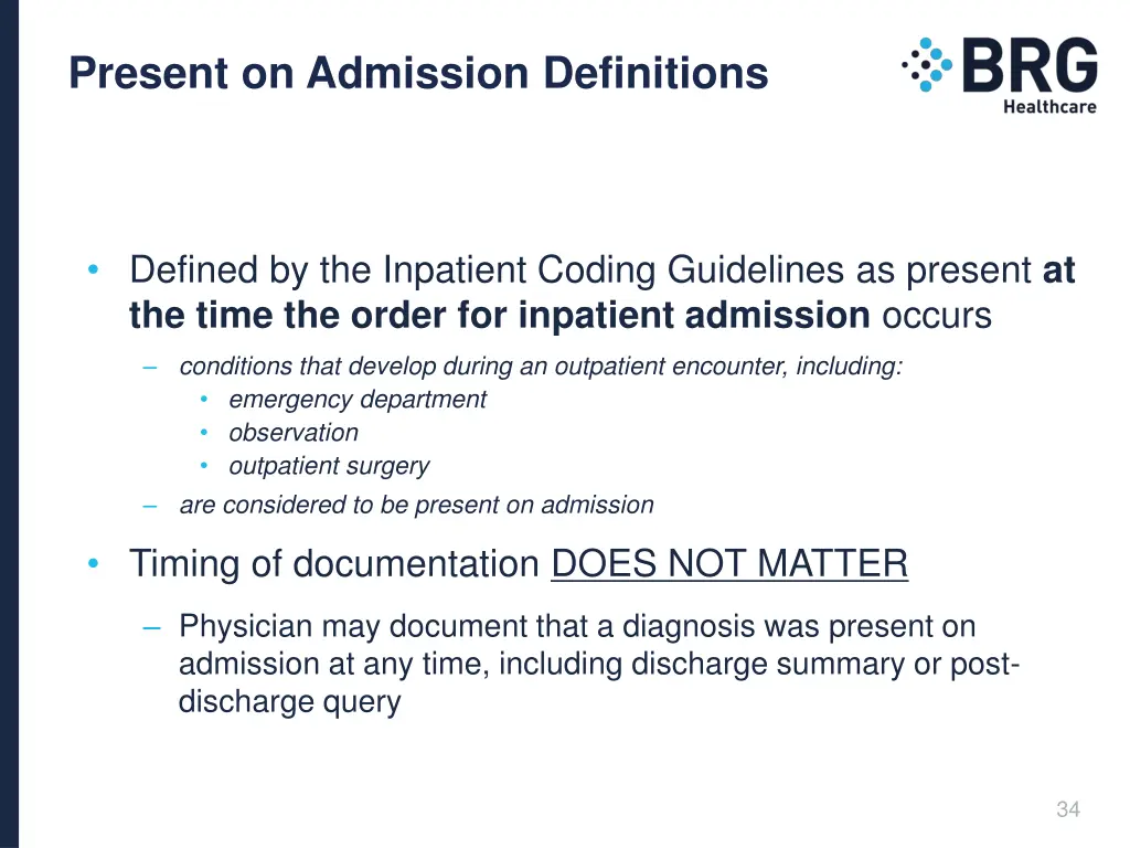 present on admission definitions