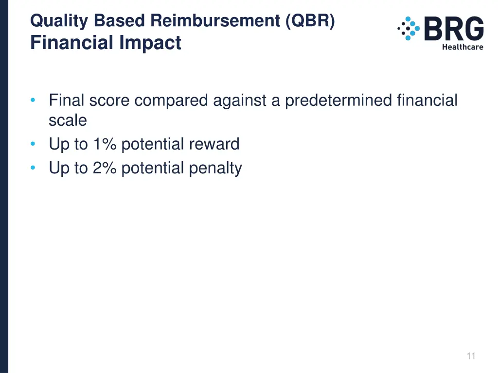 quality based reimbursement qbr financial impact