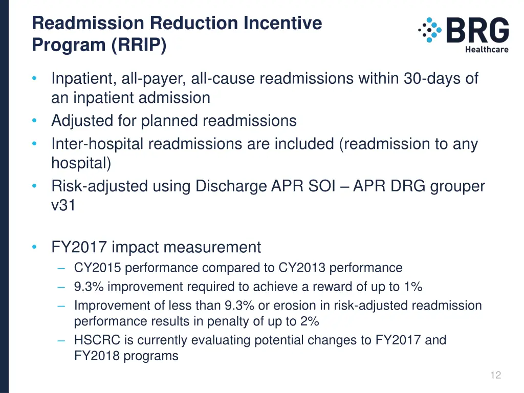 readmission reduction incentive program rrip