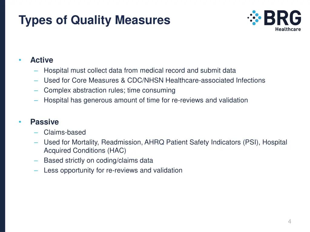 types of quality measures 1