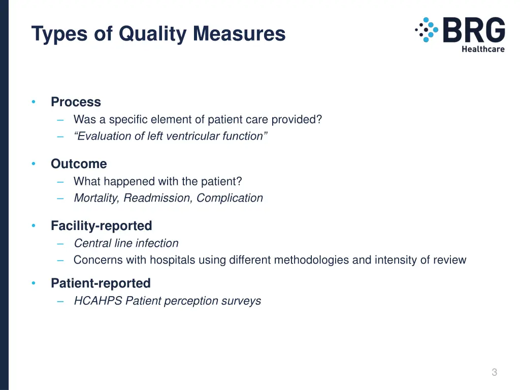 types of quality measures