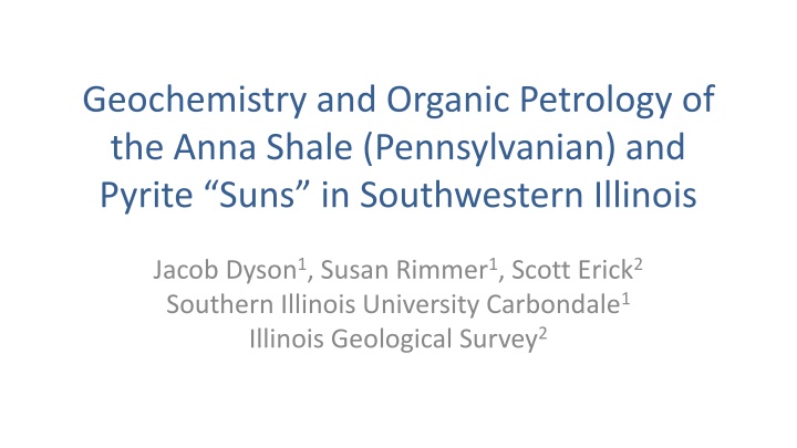 geochemistry and organic petrology of the anna