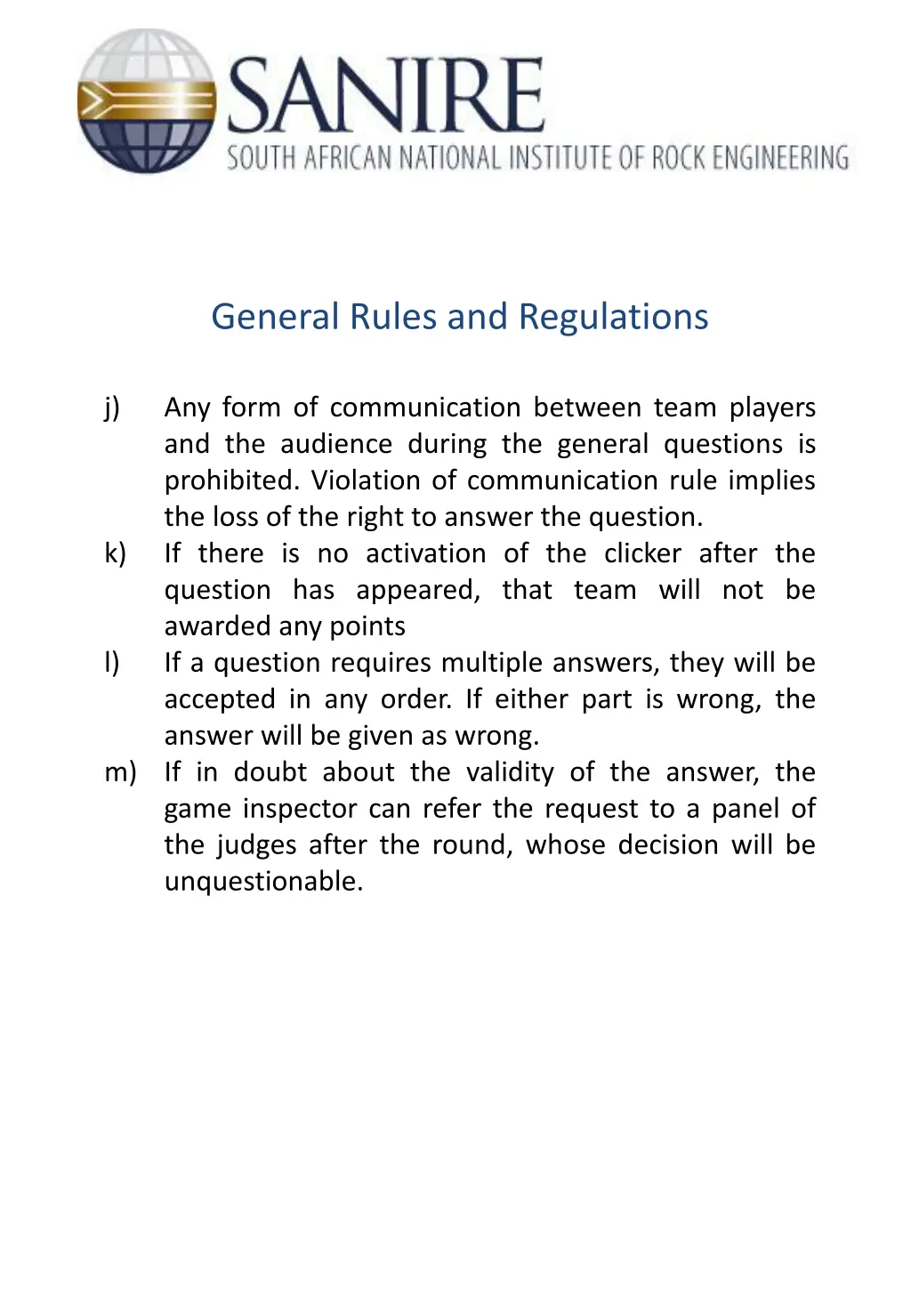 general rules and regulations 4