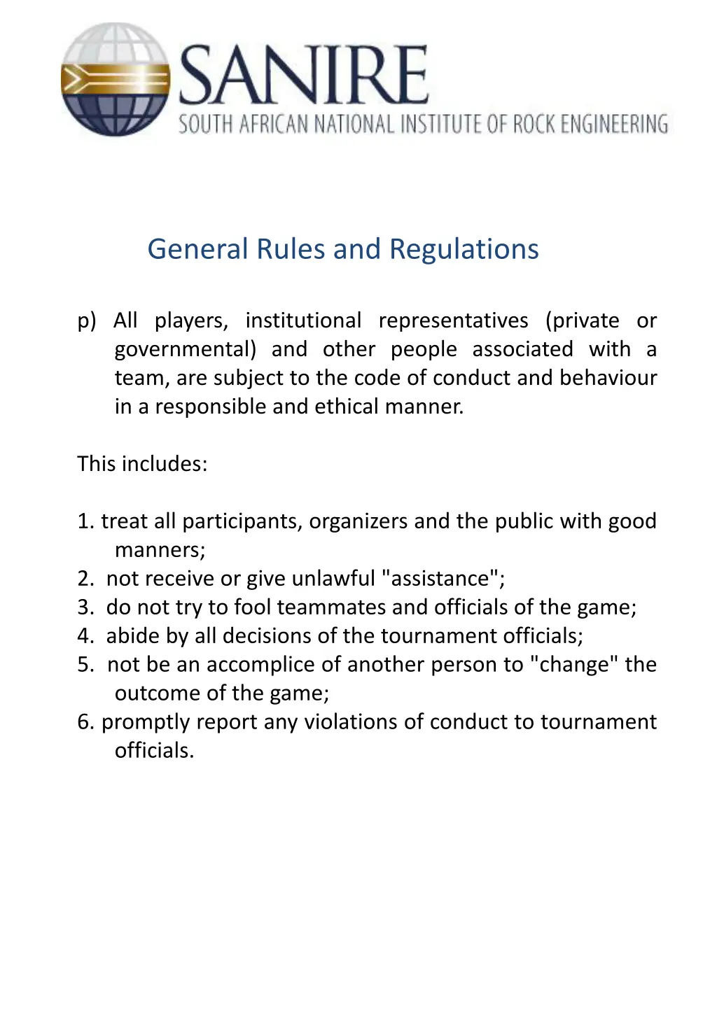 general rules and regulations 5