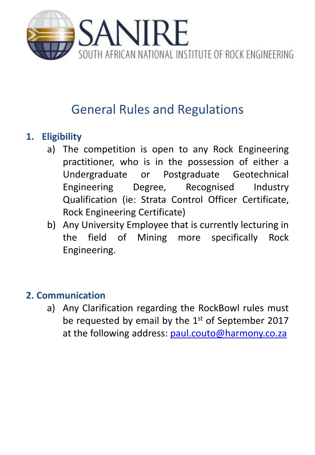 general rules and regulations