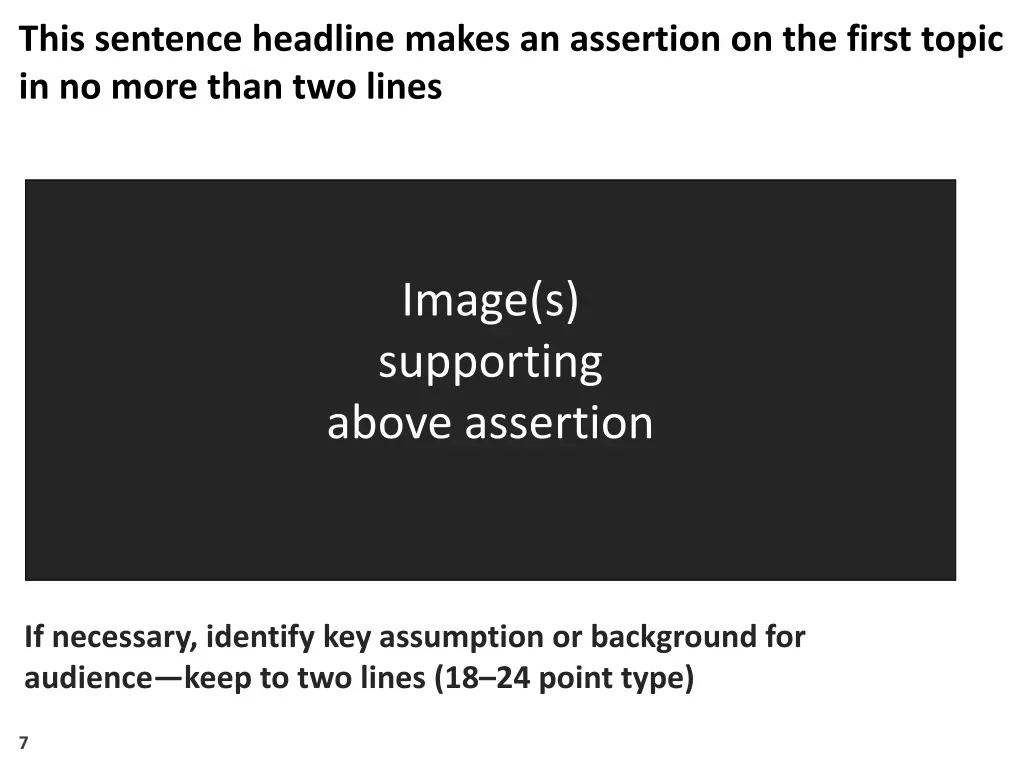this sentence headline makes an assertion