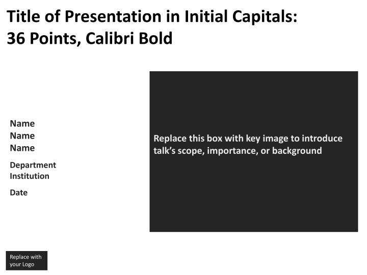 title of presentation in initial capitals