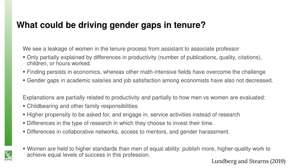 what could be driving gender gaps in tenure