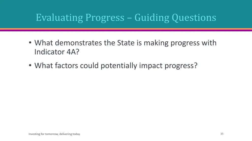 evaluating progress guiding questions