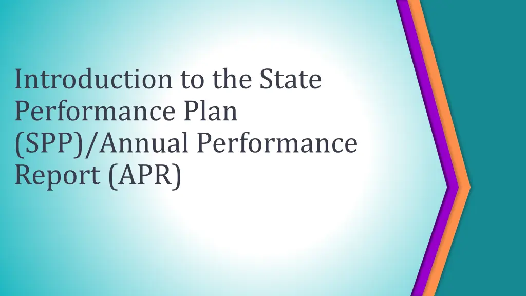 introduction to the state performance plan