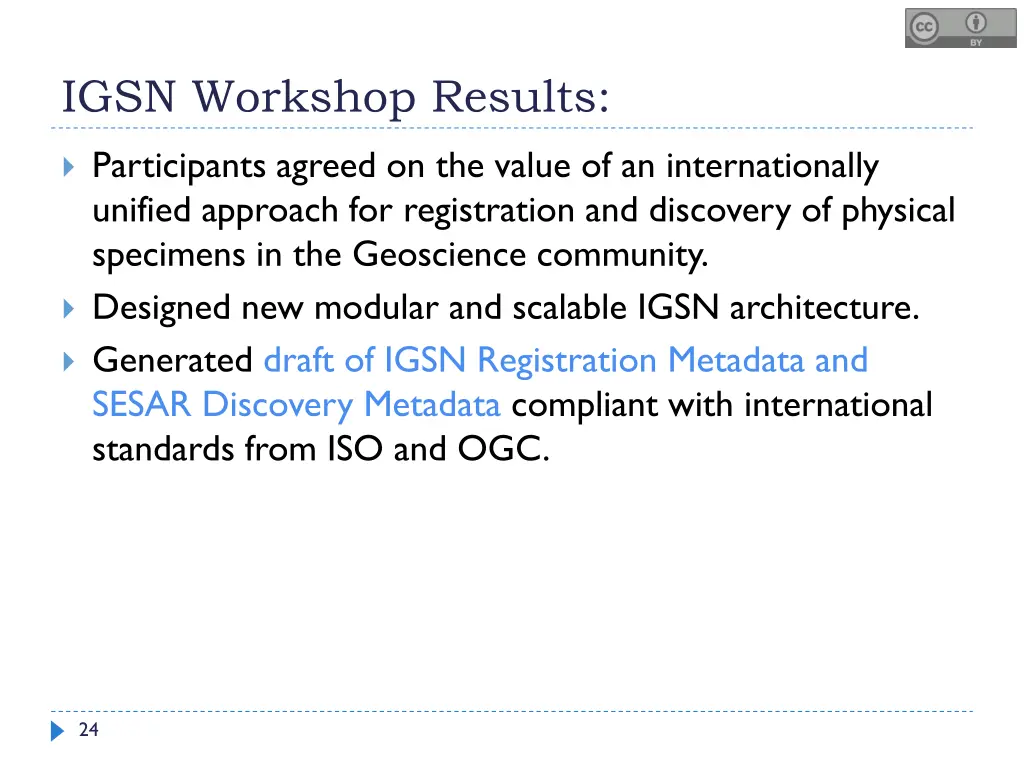 igsn workshop results 1