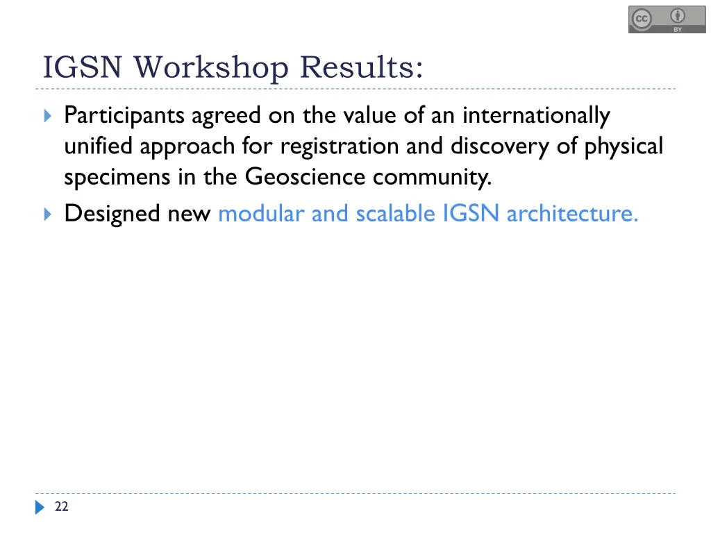 igsn workshop results