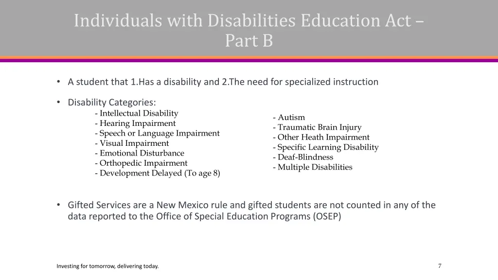 individuals with disabilities education act part b