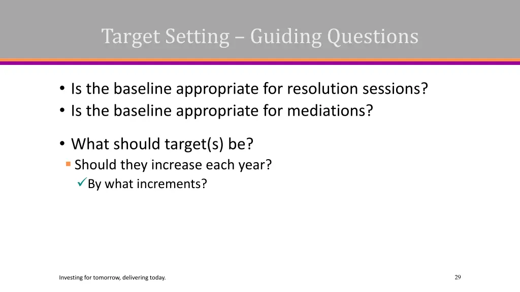 target setting guiding questions