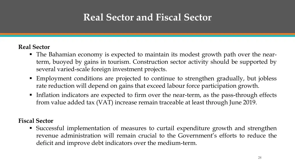 real sector and fiscal sector