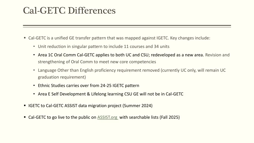 cal getc differences