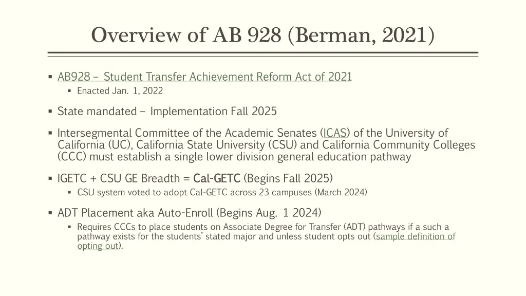 overview of ab 928 berman 2021