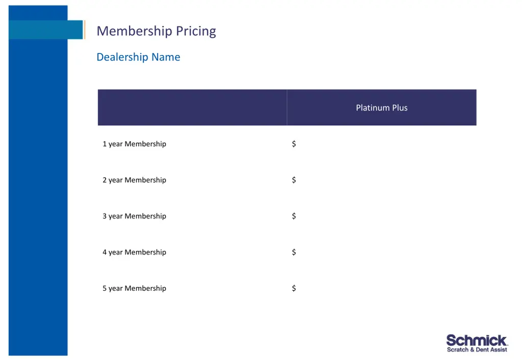 membership pricing