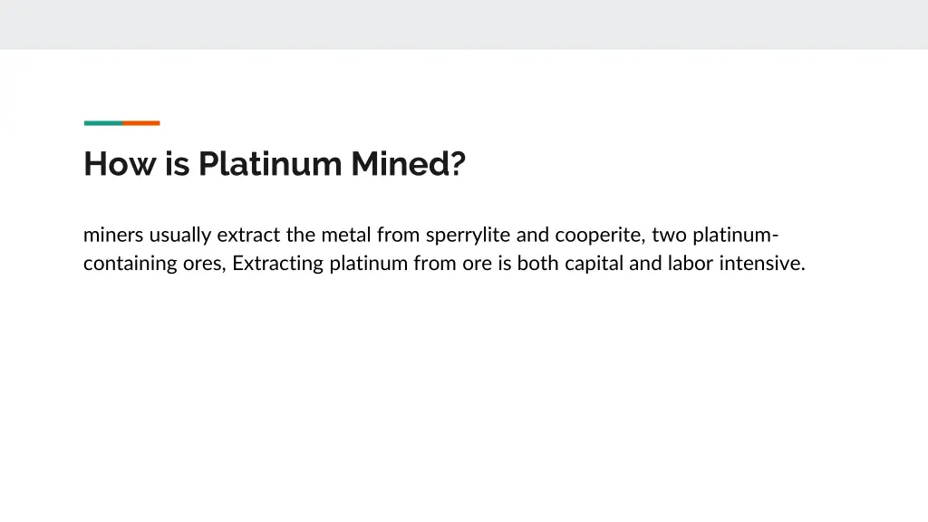 how is platinum mined