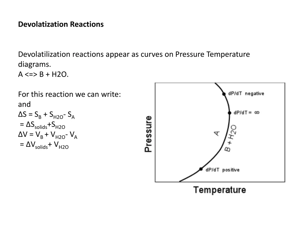 devolatization reactions