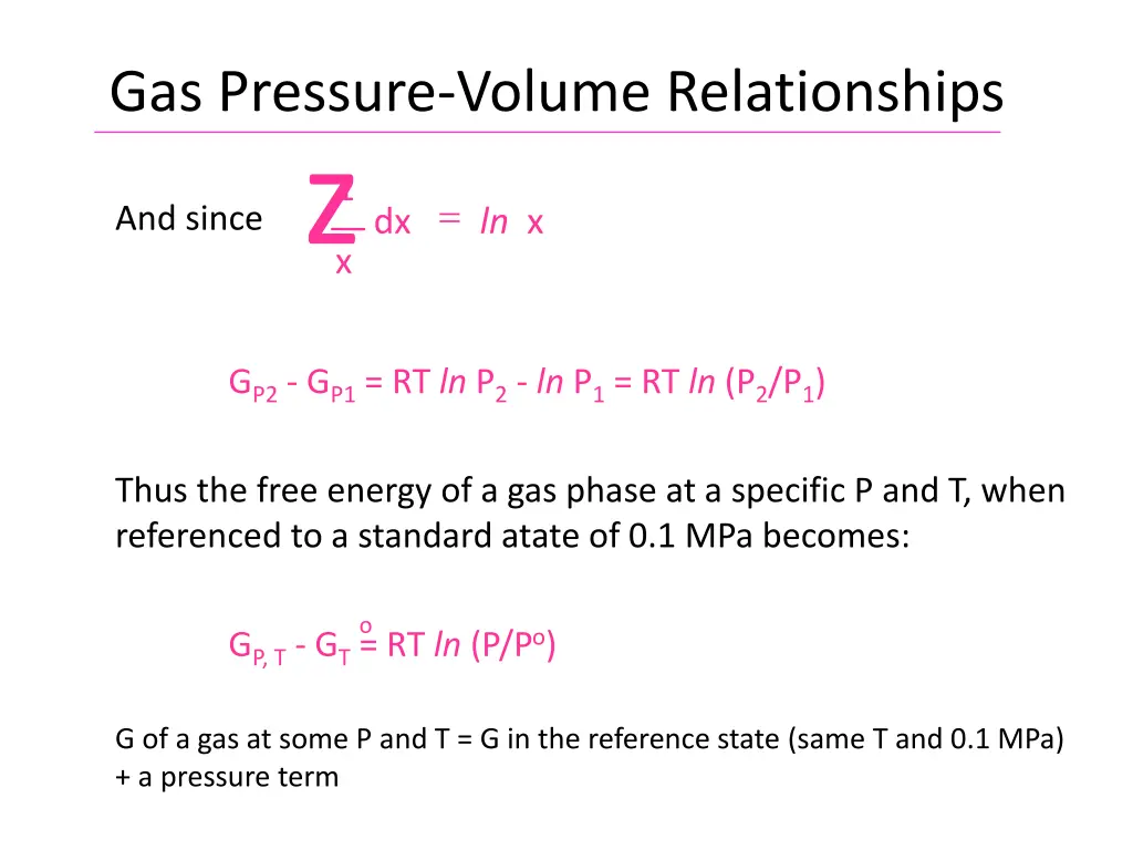 gas pressure volume relationships z 1