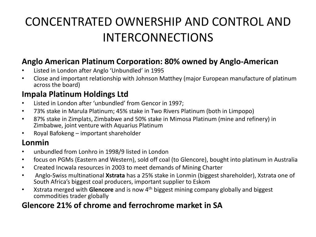 concentrated ownership and control 1