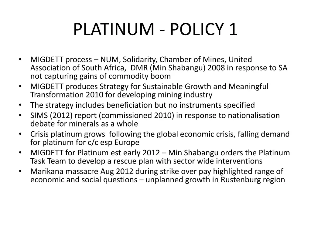 platinum policy 1