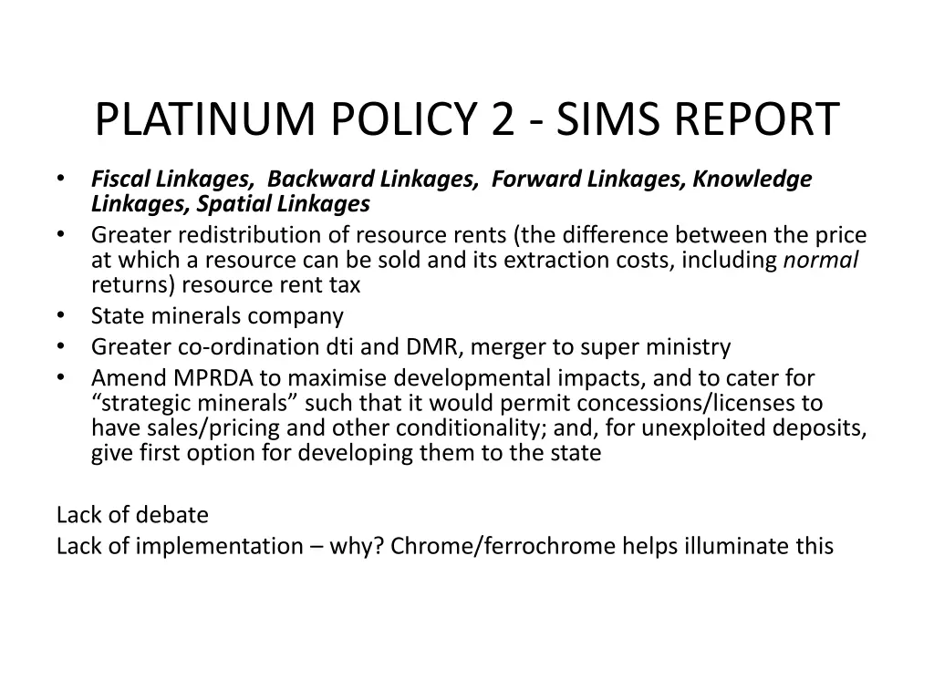 platinum policy 2 sims report