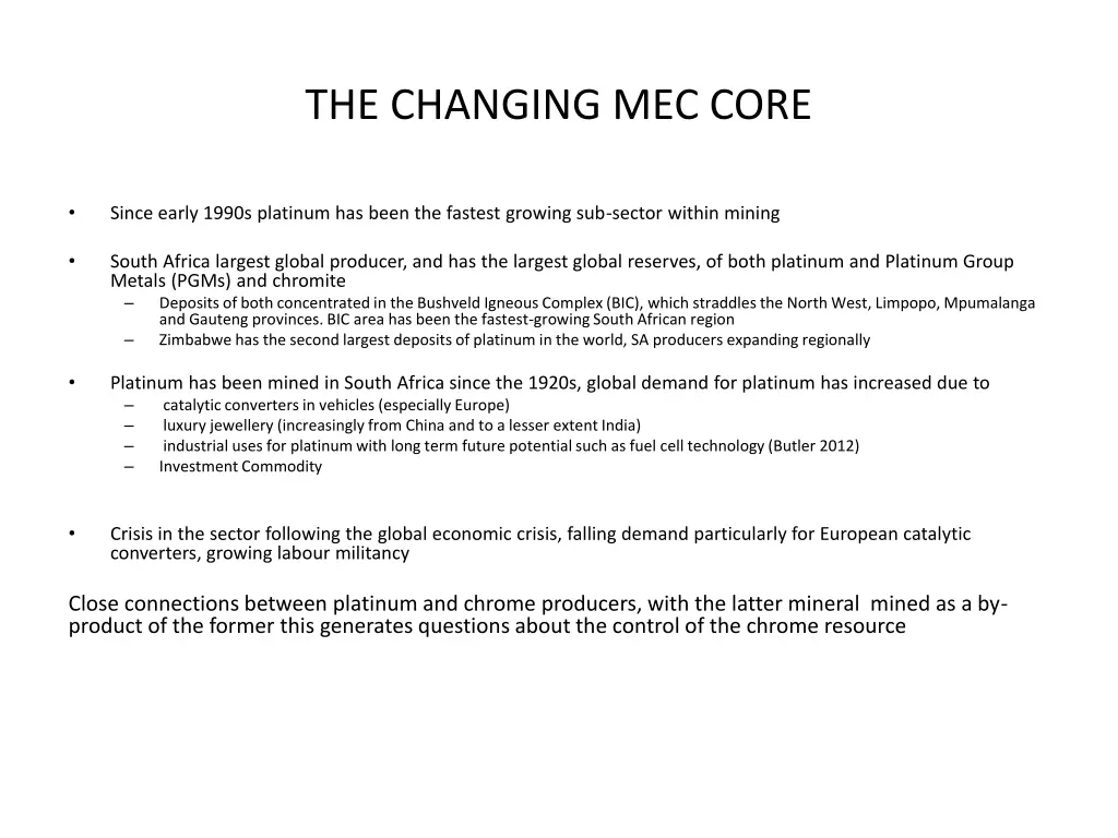 the changing mec core