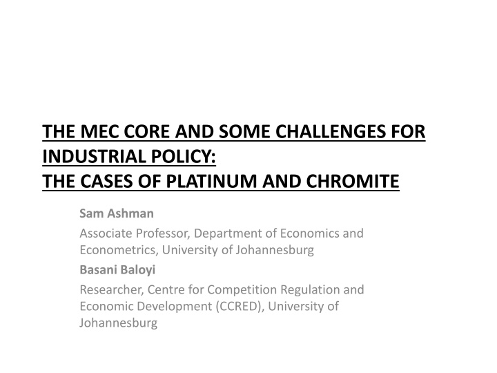 the mec core and some challenges for industrial